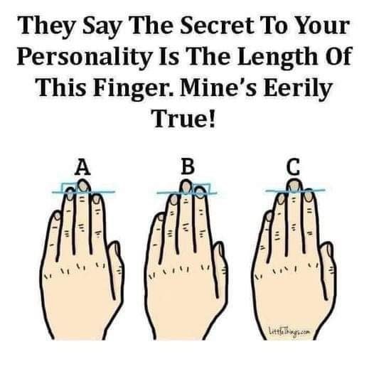 P3. The insights your finger length offer about your personality