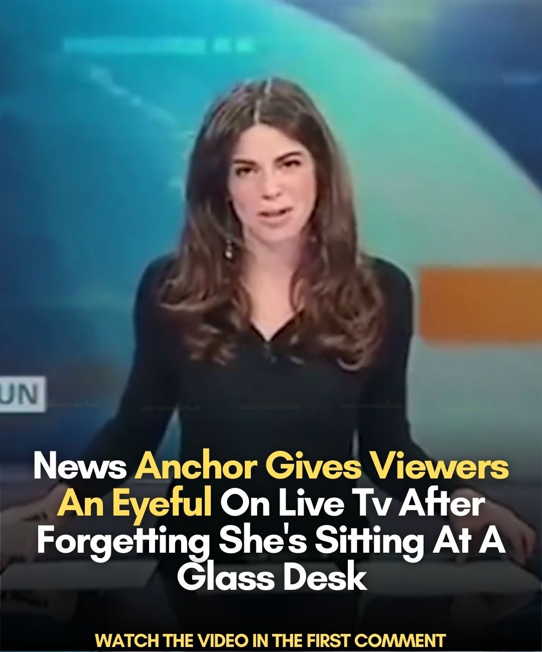 P3. (VIDEO) News Anchor Gives Viewers An Eyeful On Live Tv After Forgetting She’s Sitting At A Glass Desk